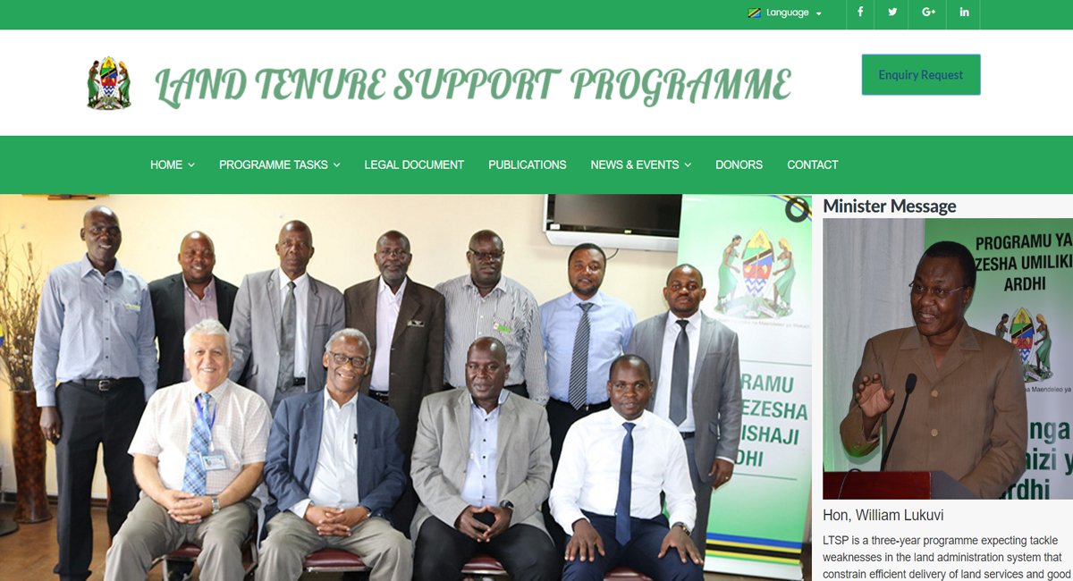 portfolio Land Tenure Support Programme Website